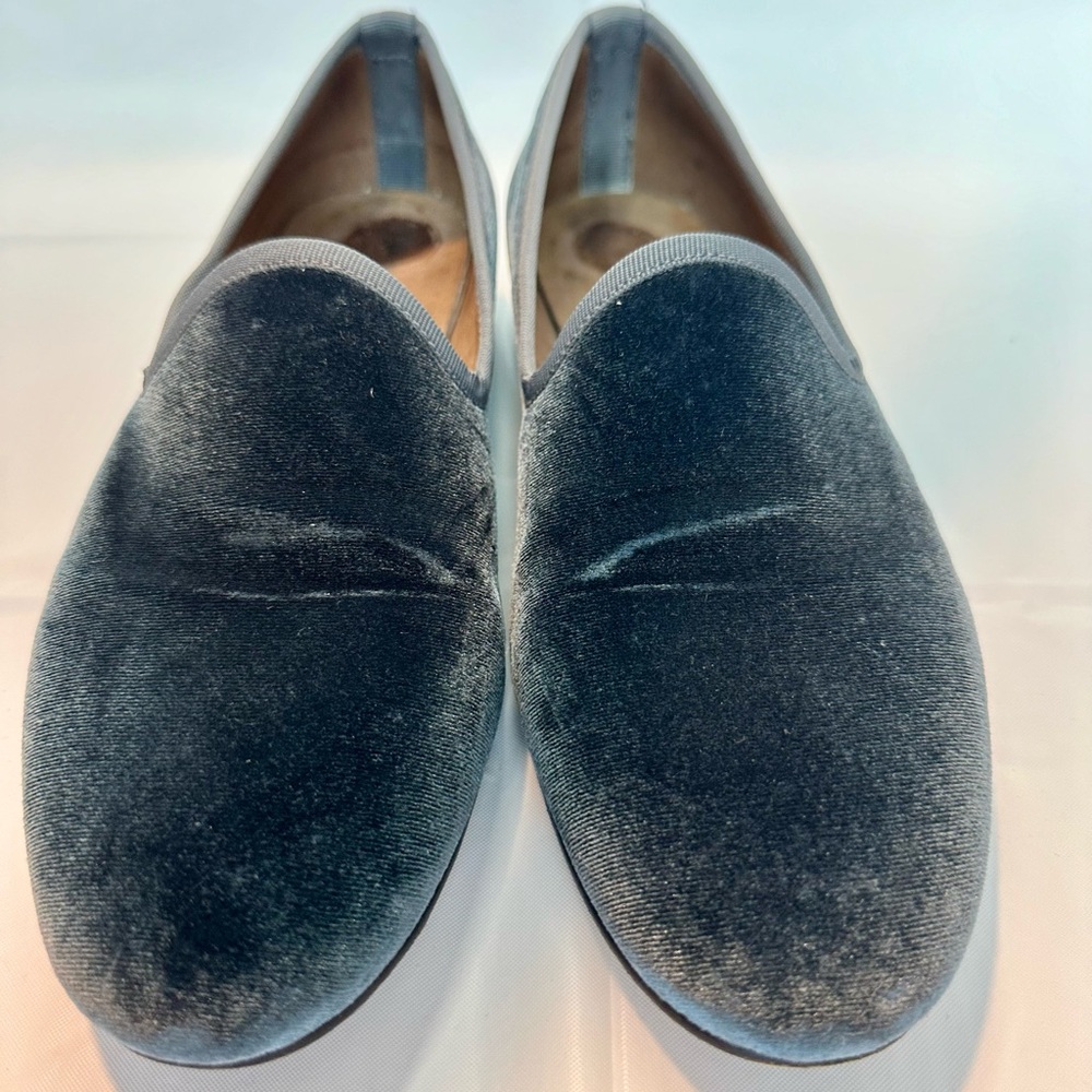 Del Toro Men’s grey velvet slipper, made in Italy, US size 8.5